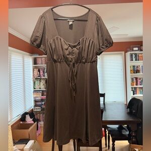 HOT TOPIC • GOTH ALT WITCHY • BLACK DRESS WITH CORSET SHELF TOP • VGUC • SIZE XL